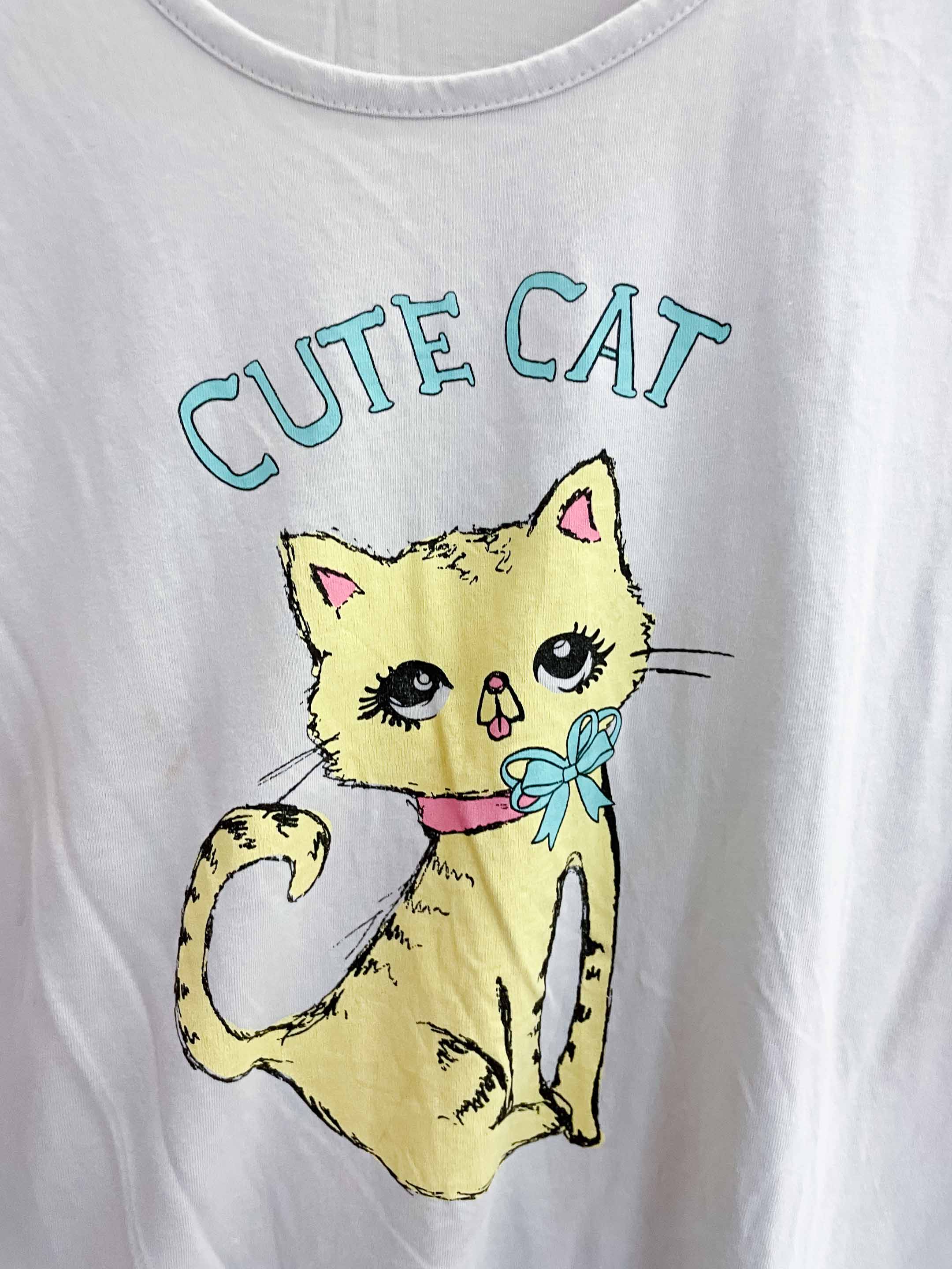 Vintage secret possessions cute cat graphics white xl tshirt