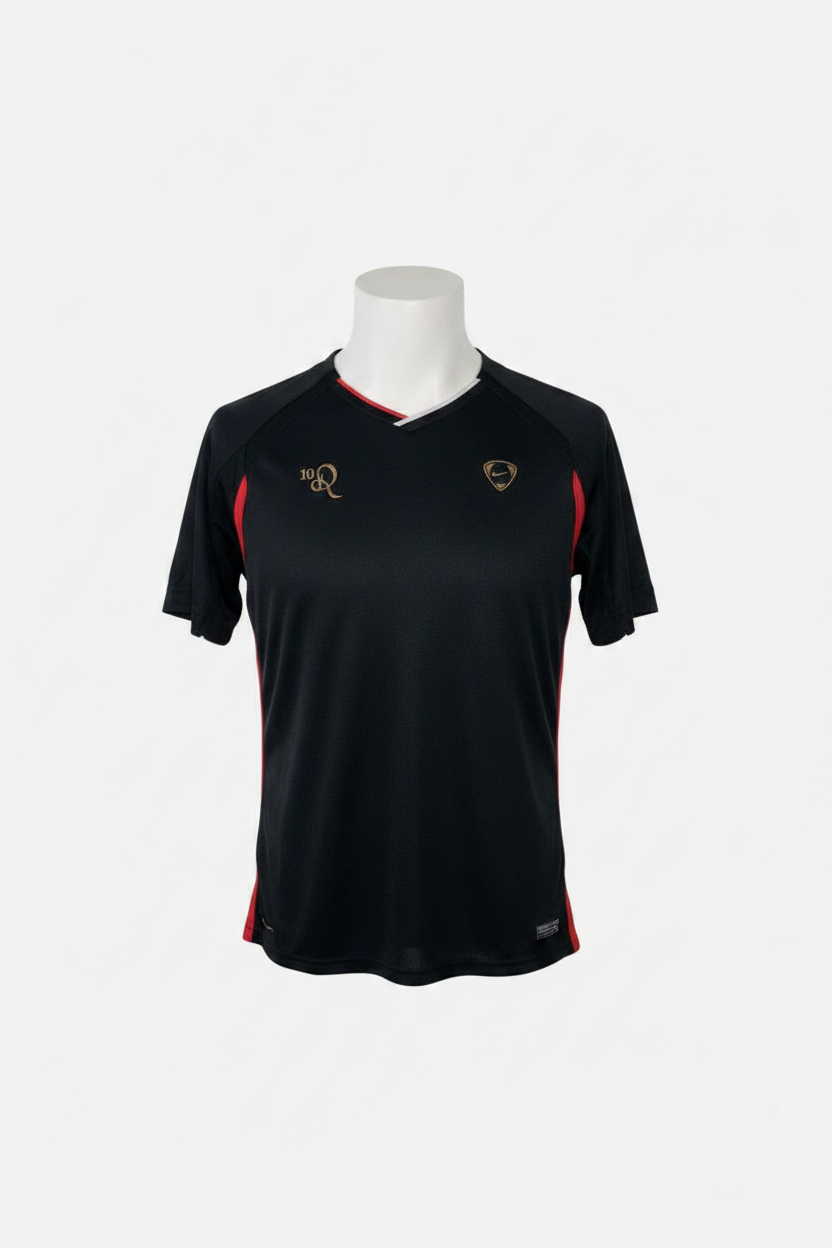 black Nike Ronaldinho 2006-07 Total 90 football training shirt with red and gold accents