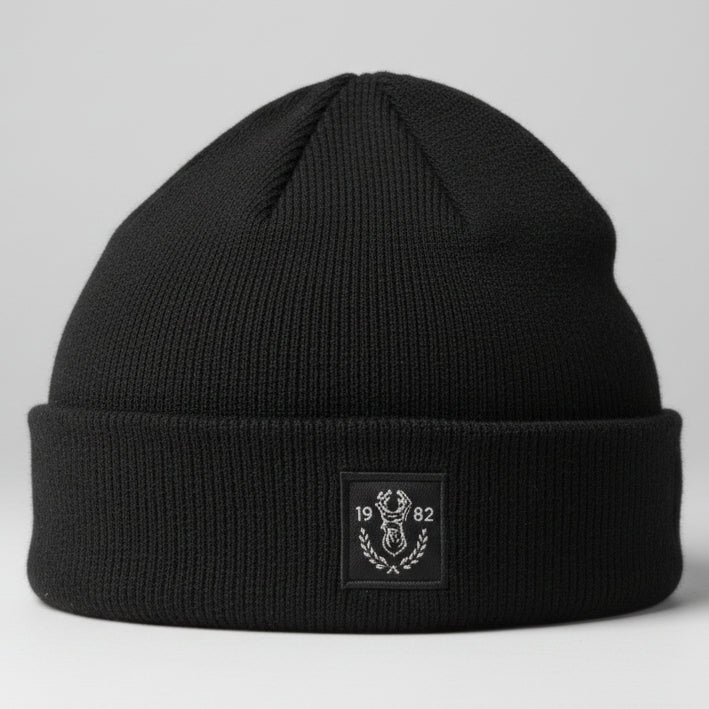 black knit beanie SKU 7315