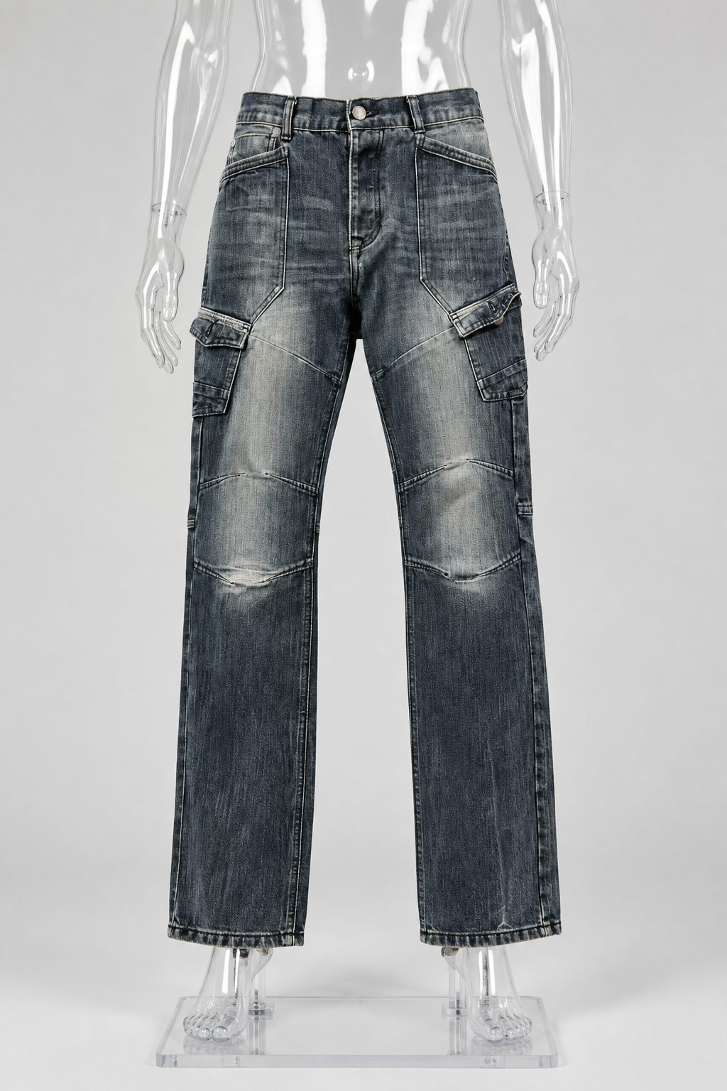 Vintage faded men blue jeans