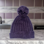 Vintage purple arcylic wool beanie hat
