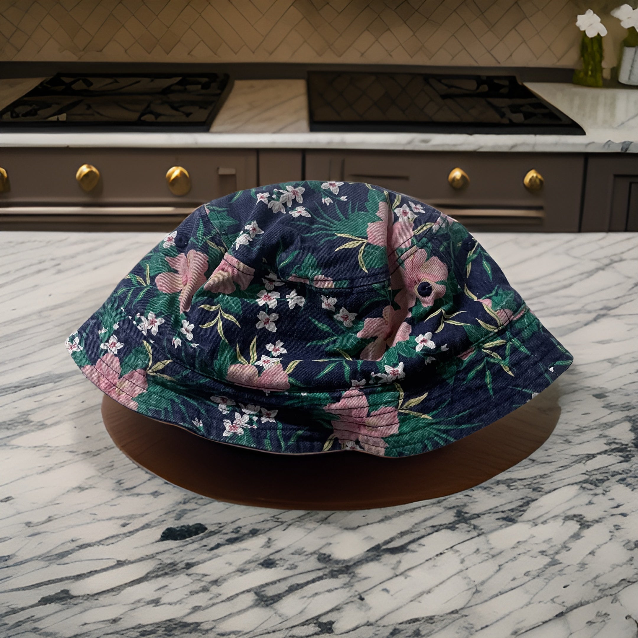 Vintage Floral print Multi reversible bucket hat