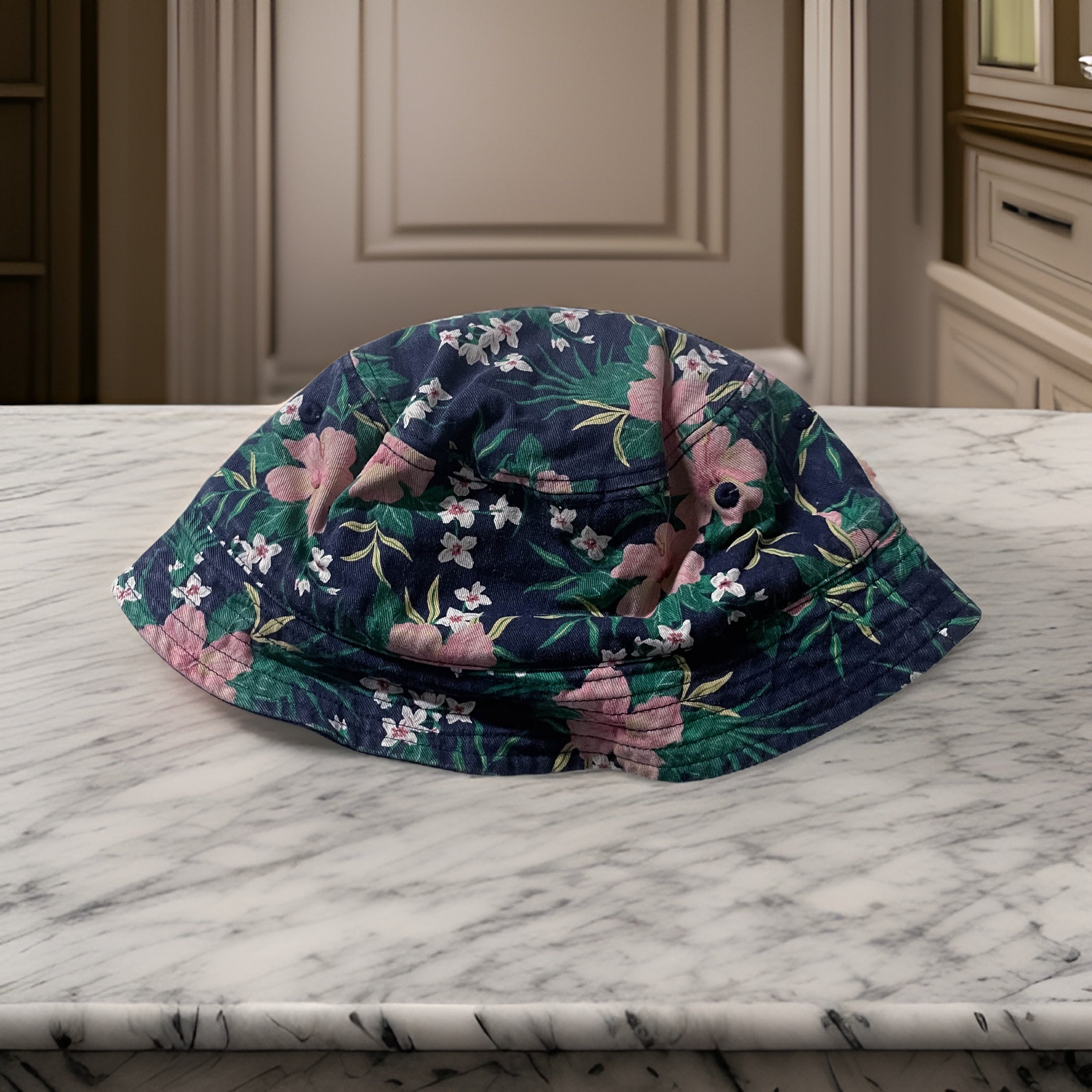Vintage Floral print Multi reversible bucket hat
