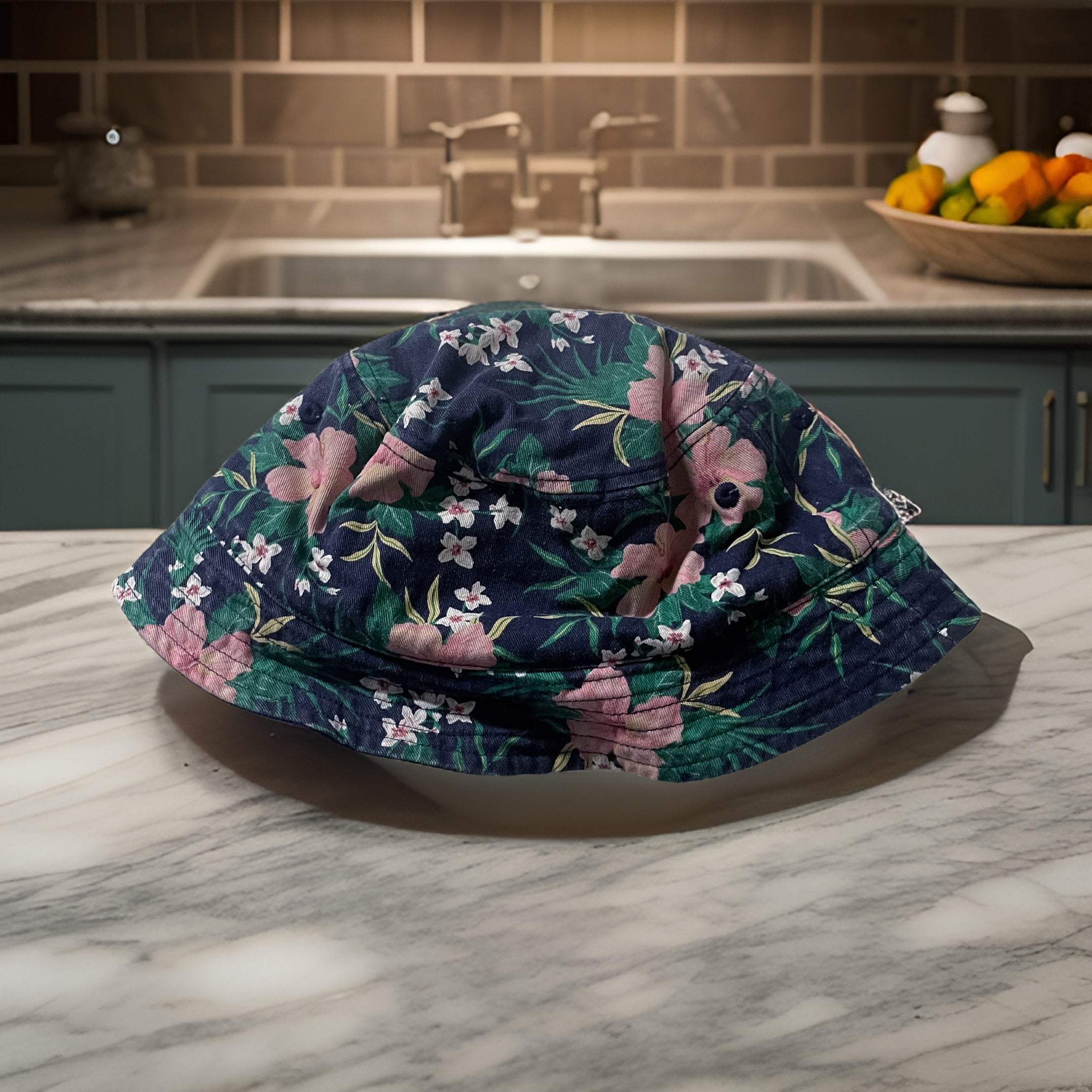 Vintage Floral print Multi reversible bucket hat