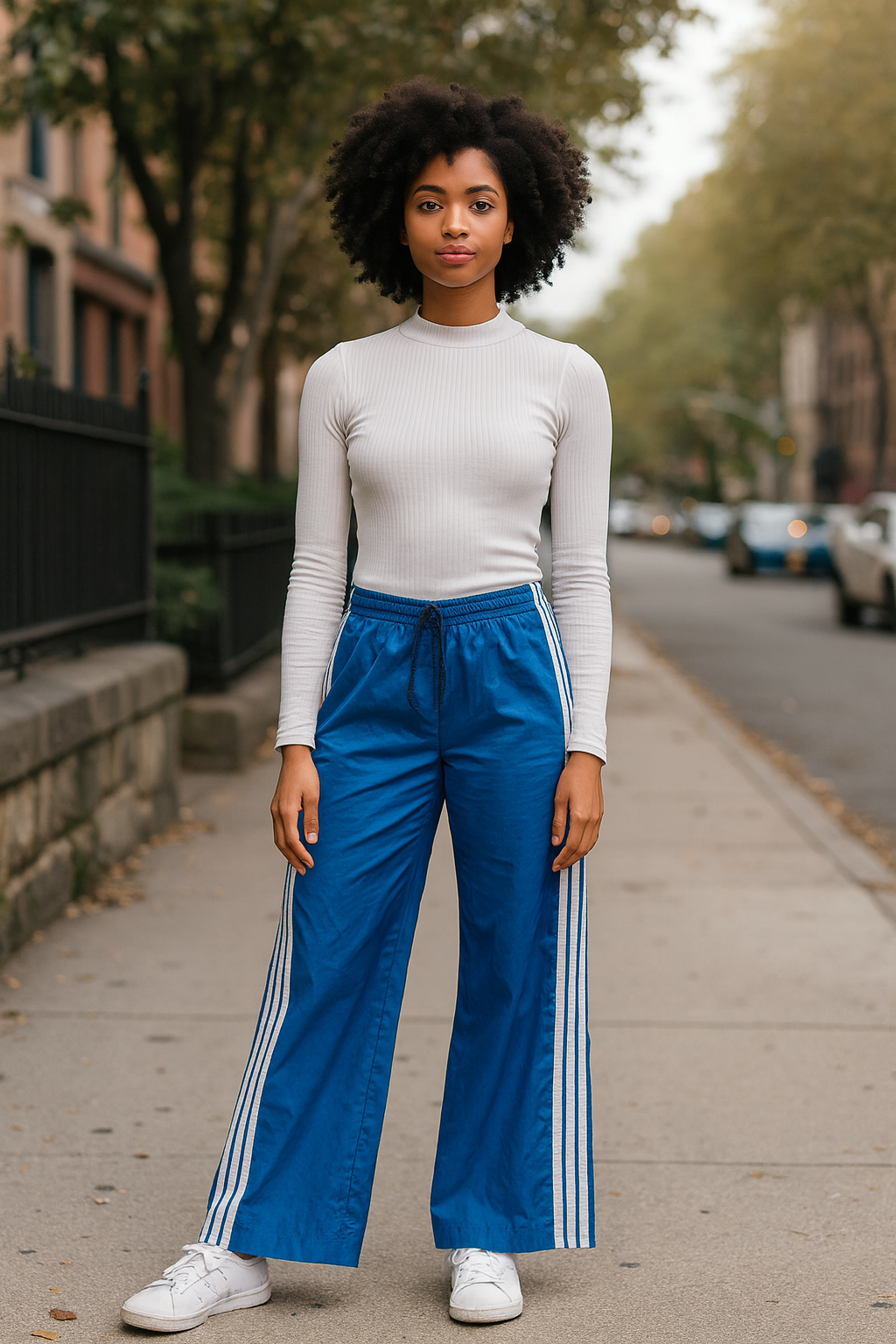 80s Adidas Blue Nylon Windbreaker TrackPants XS -W30 x L34 Loose Trefoil SKU6049