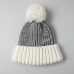 Two-Tone Cable Knit Pom-Pom Beanie SKU 7283