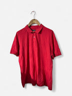 red Paul Costelloe regular fit polo shirt. 
Size medium large 
SKU 7173
L 30 W 24
