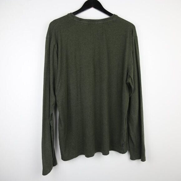 Superdry Vintage Embroidered Long Sleeve Knit T-Shirt Green Grit Men's Size L|SKU 4171