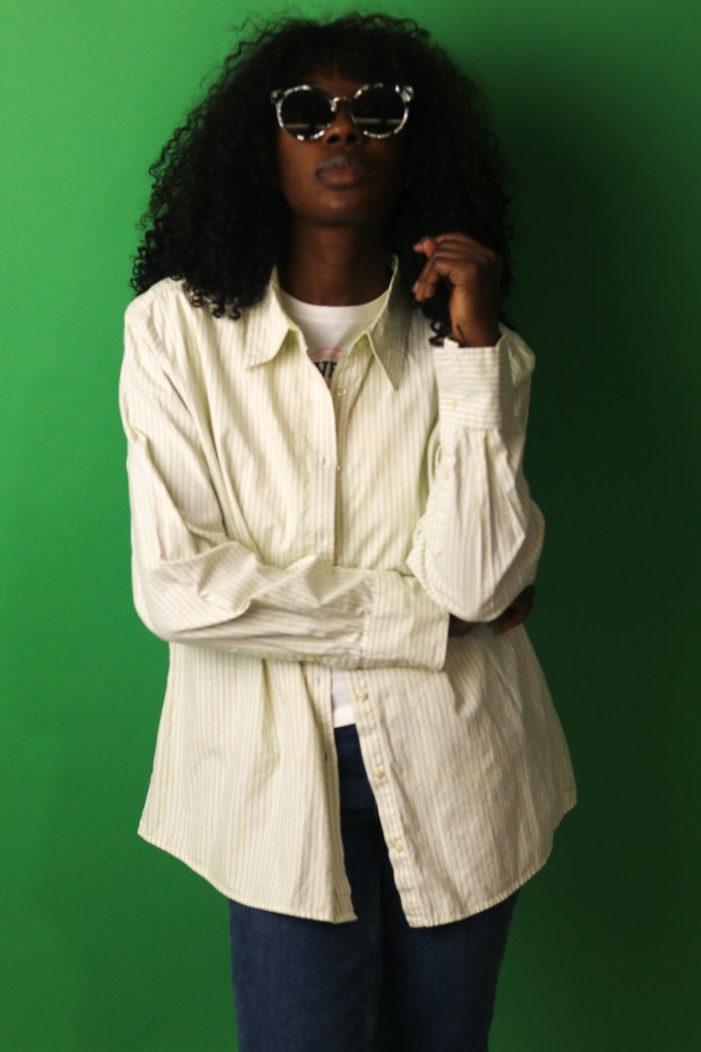 Vintage green regular fit tommy hilfiger womens shirt SIZE XXL