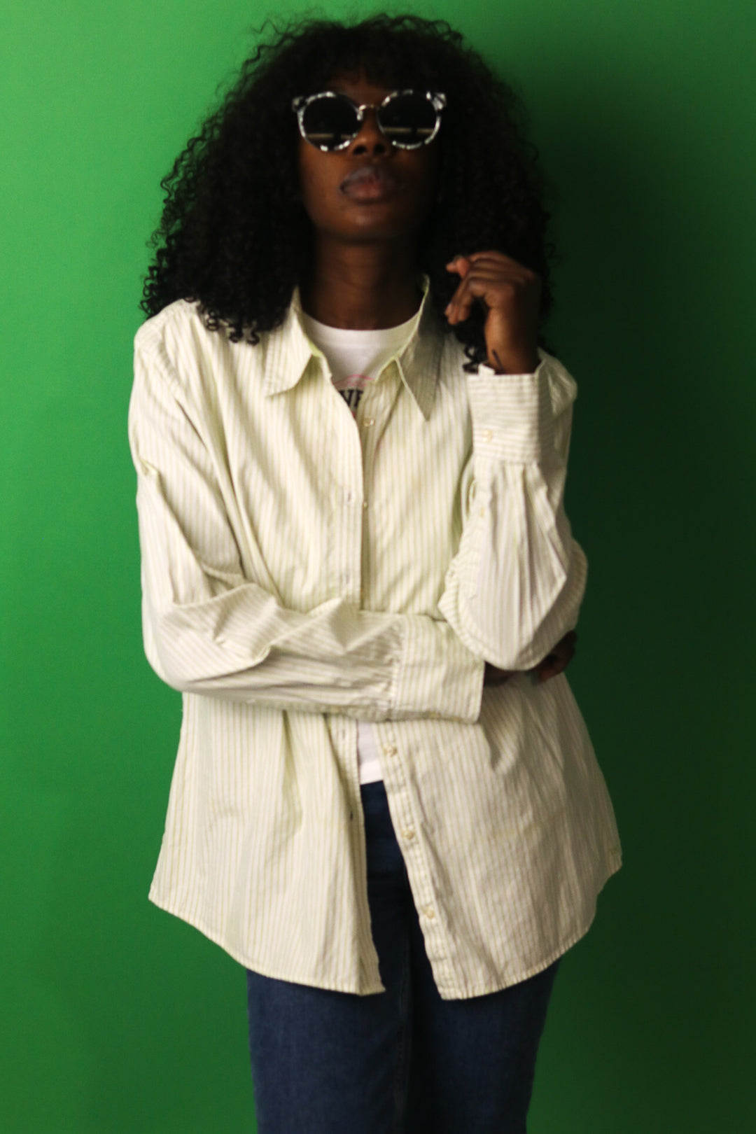 Vintage green regular fit tommy hilfiger womens shirt SIZE XXL