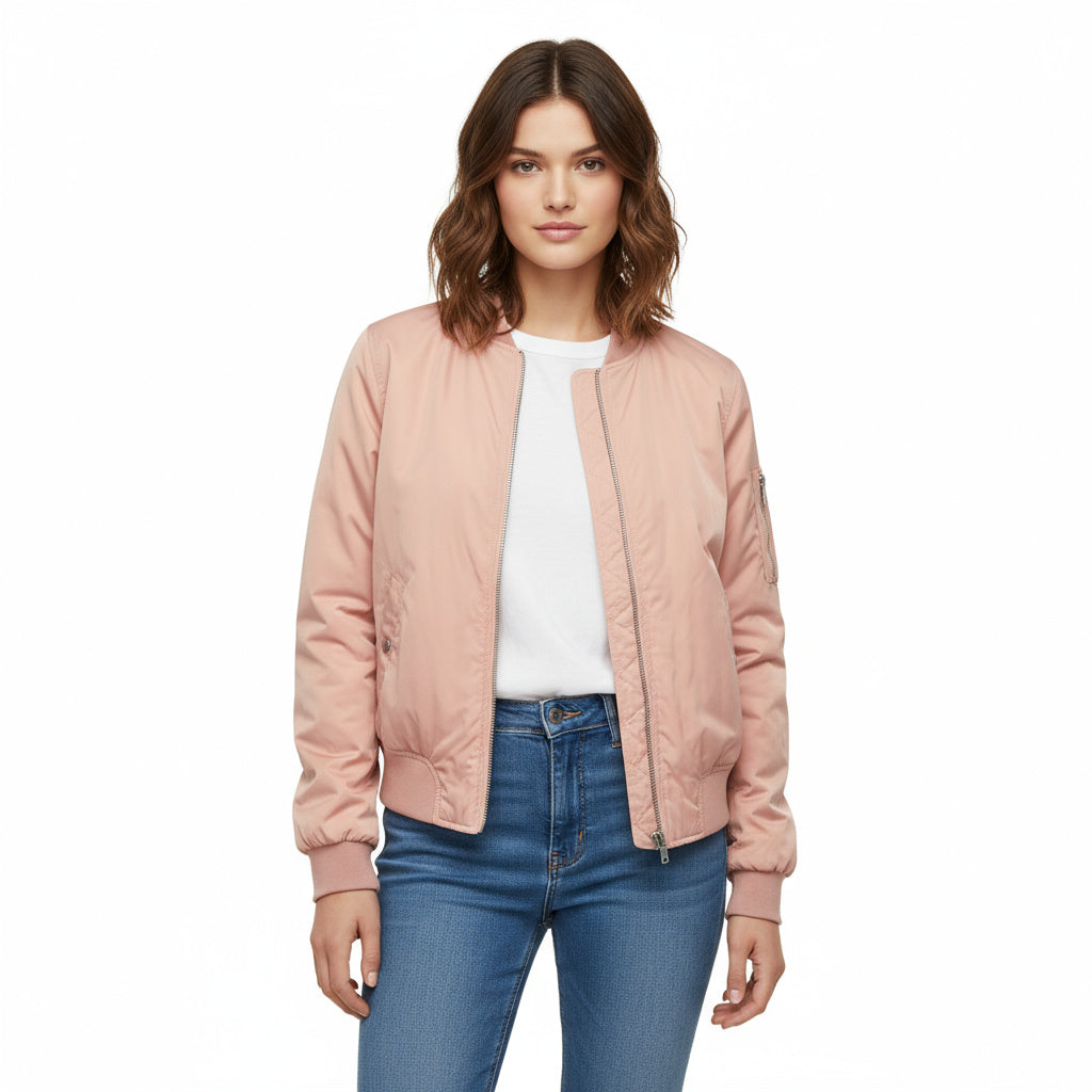Forever 21 Women’s peach Bomber Jacket - Coats & Jackets