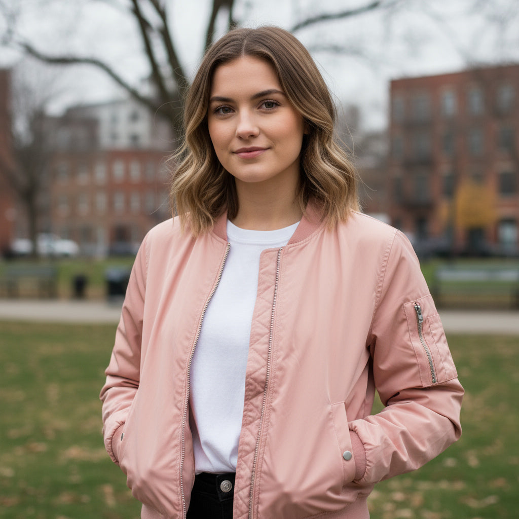 Forever 21 Women’s peach Bomber Jacket - Coats & Jackets