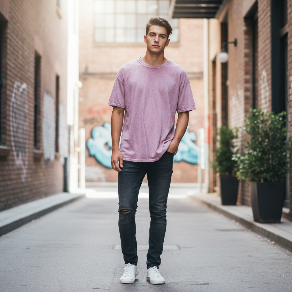 Vintage Urban Outfitters mens plain purple oversized tees
