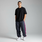 Vintage 90's Hot Purp + Blue Warm-up Pants Men's M Nylon ShellWarm lining W32L32 SKU 6028