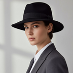 Replay Black Grey Wool Felt Fedora Hat With Adjustable Strap #wool  #sku 6808