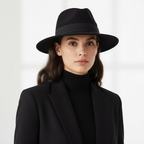 Replay Black Grey Wool Felt Fedora Hat With Adjustable Strap #wool  #sku 6808