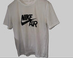 white Nike Air graphic t-shirt, similar to the Nike Sportswear Men's T-Shirt with model number DM6337-100.Size S  SKU 7471 