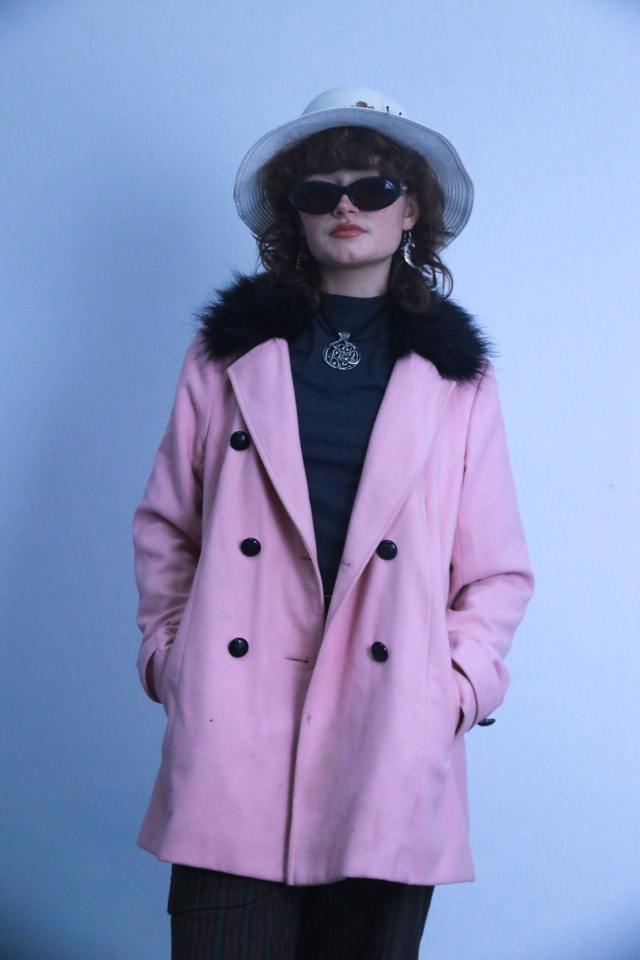 Rubynee Vintage pink trench coat 