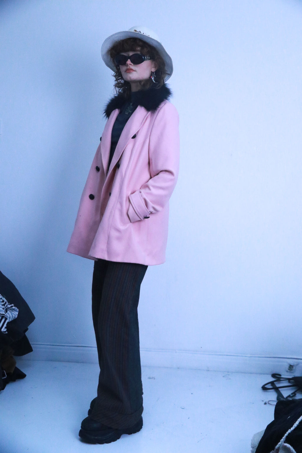 Rubynee Vintage pink trench coat 