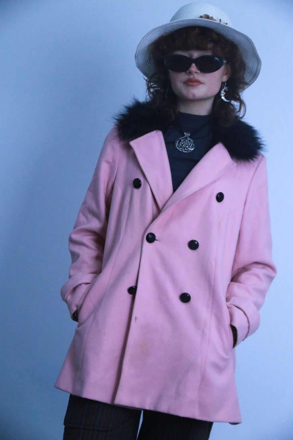 Rubynee Vintage pink trench coat 