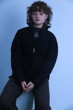 Rubynee vintage black puffed zip up jacket