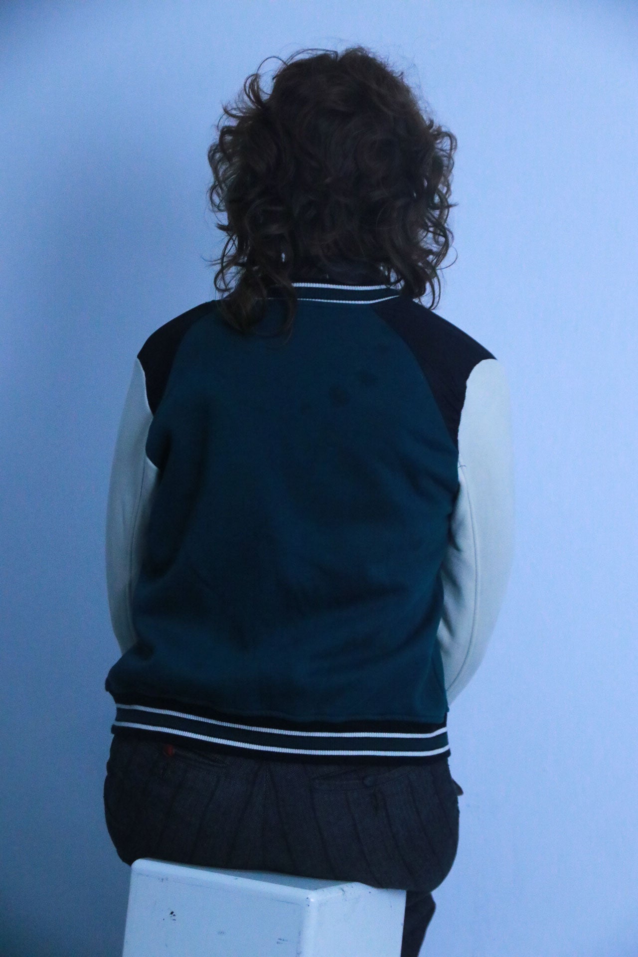 Rubynee Vintage new york white and green bomber jacket
