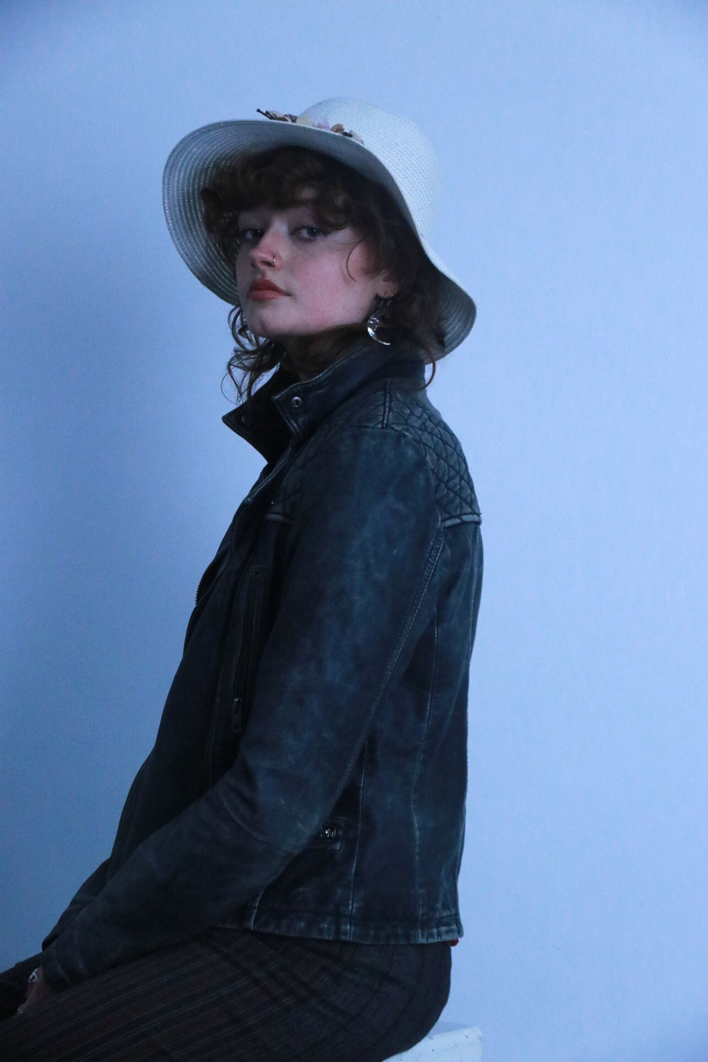 Rubynee Vintage thick brown leather jacket