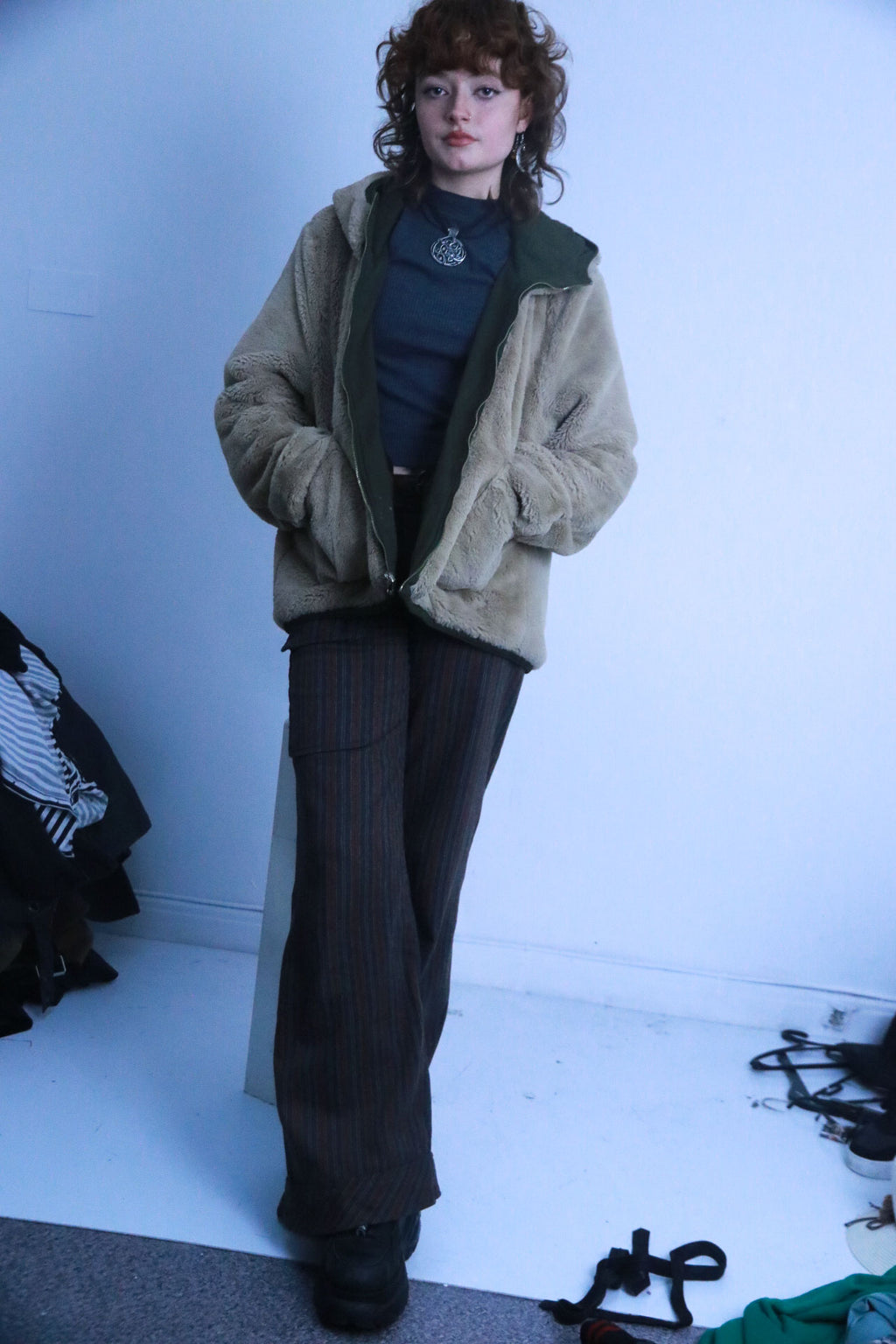 Rubynee vintage reversible brown and cream jacket