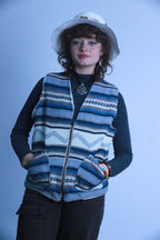 Rubynee vintage sleeveless multi zip up jacket