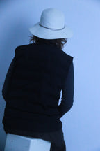 Rubynee Vintage puffed sleeveless black zip up jacket