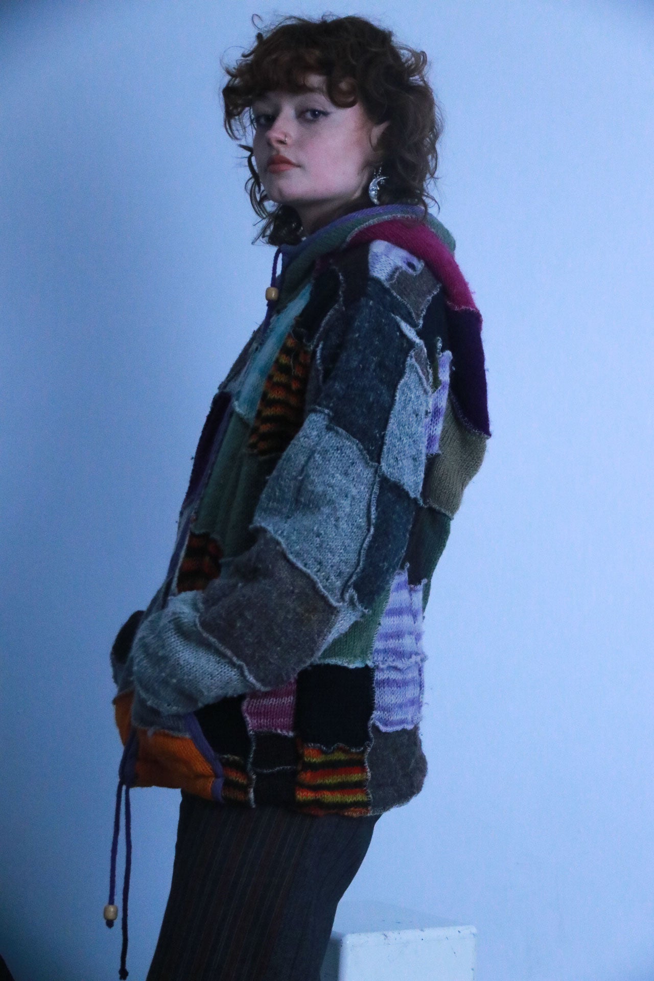 Rubynee vintage multi  color zip up hoodie jacket