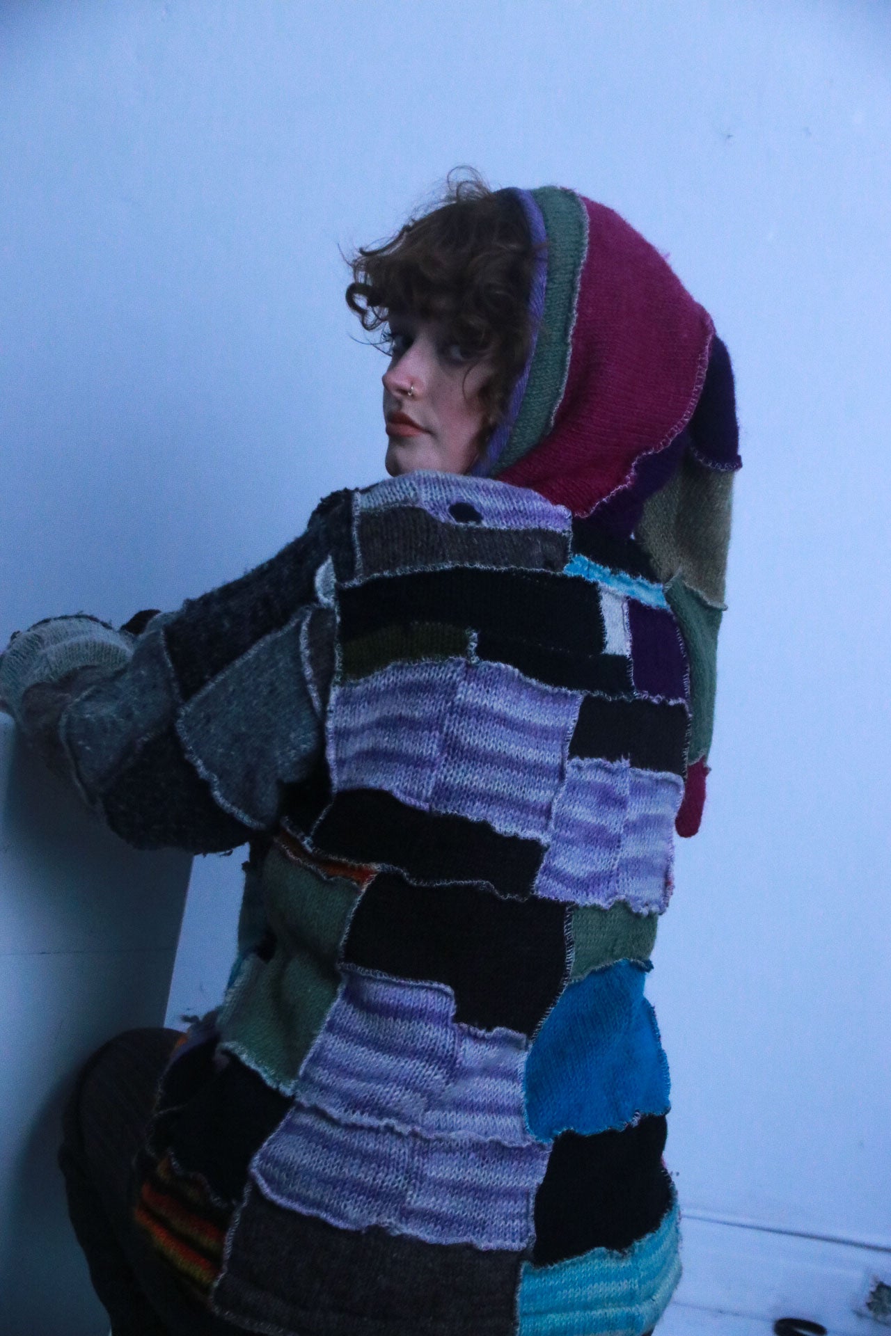 Rubynee vintage multi  color zip up hoodie jacket