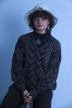 Rubynee Vintage grey vneck sweatshirt