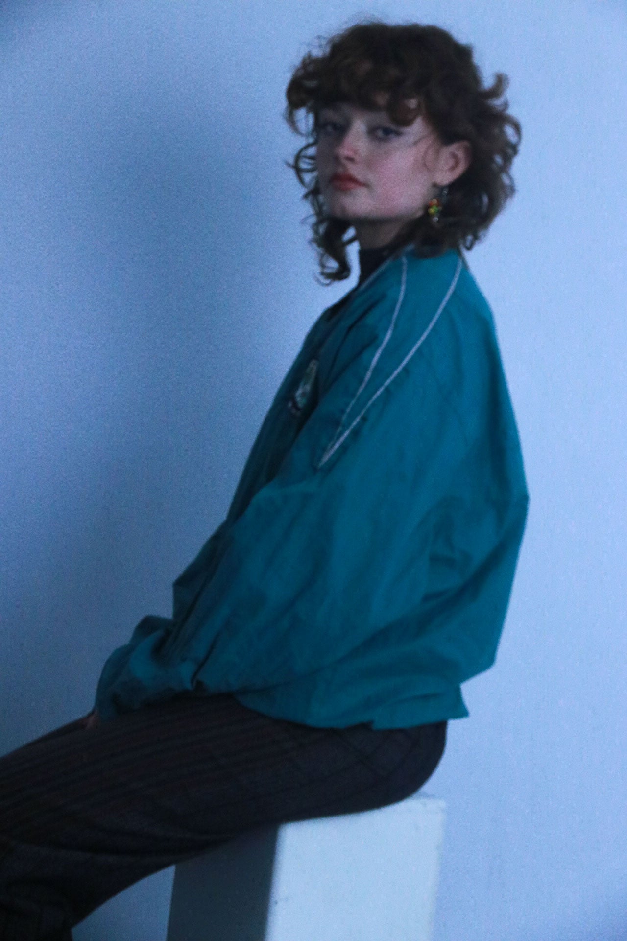 vintage green vneck sweatshirt