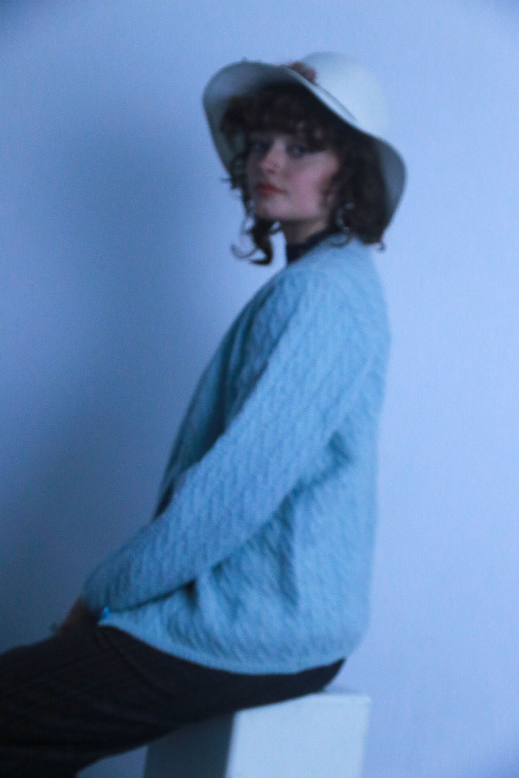 Rubynee vintage blue wool sweatshirt