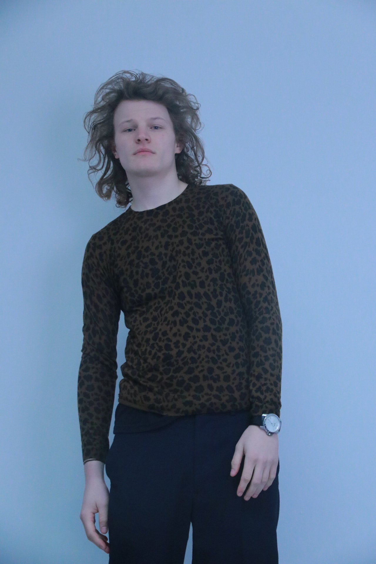 Killister Vintage y2k soft material leopard print jumper in small