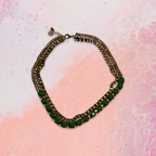 GOAH Green studded and gold-plated necklace 