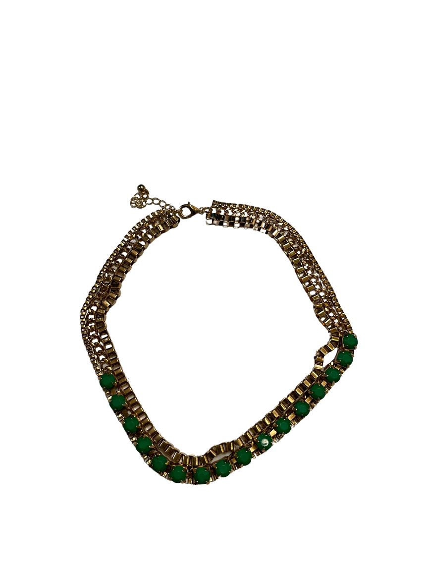 GOAH Green studded and gold-plated necklace 