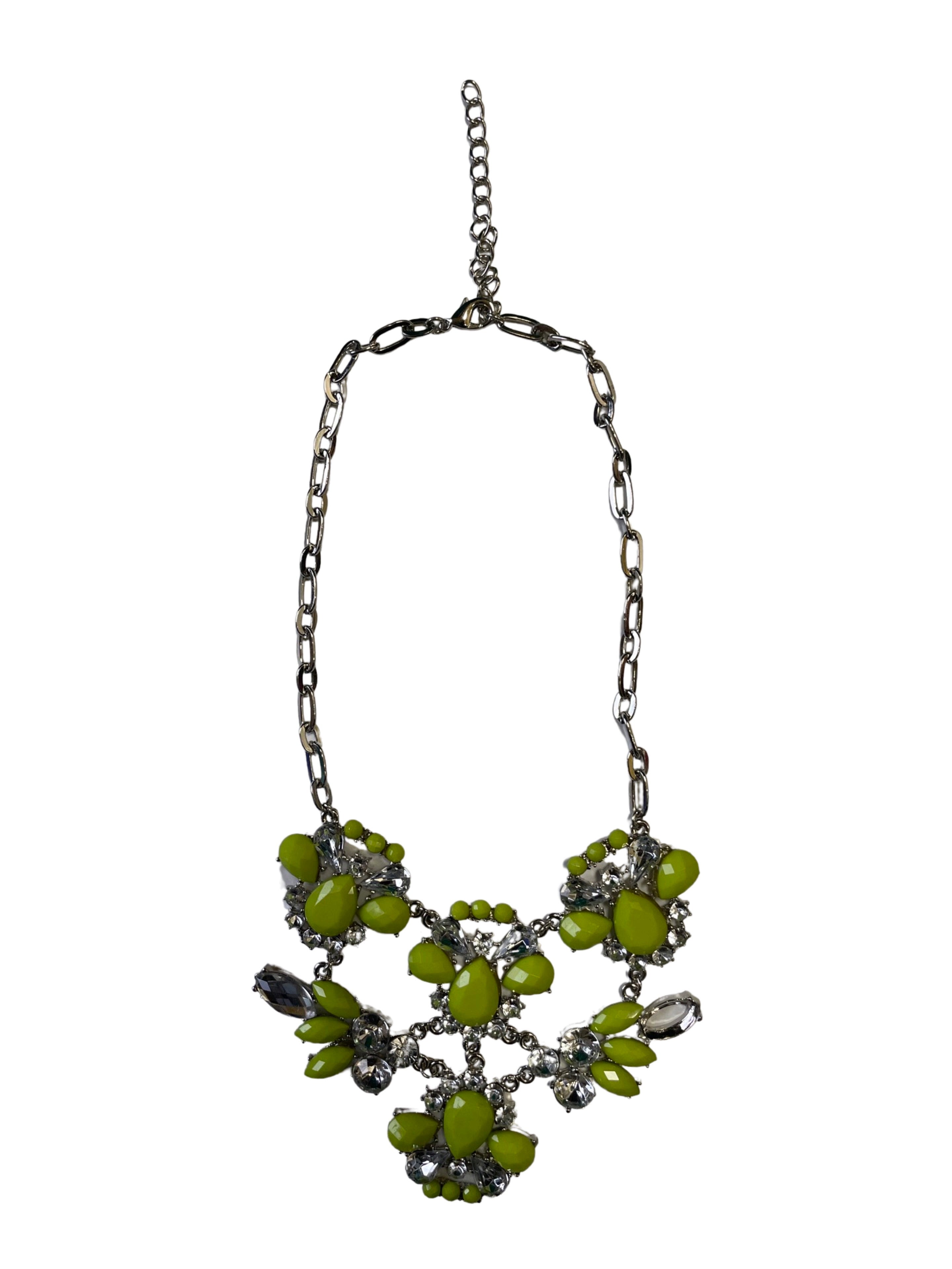 GOAH Green and Silver studded womens necklace
