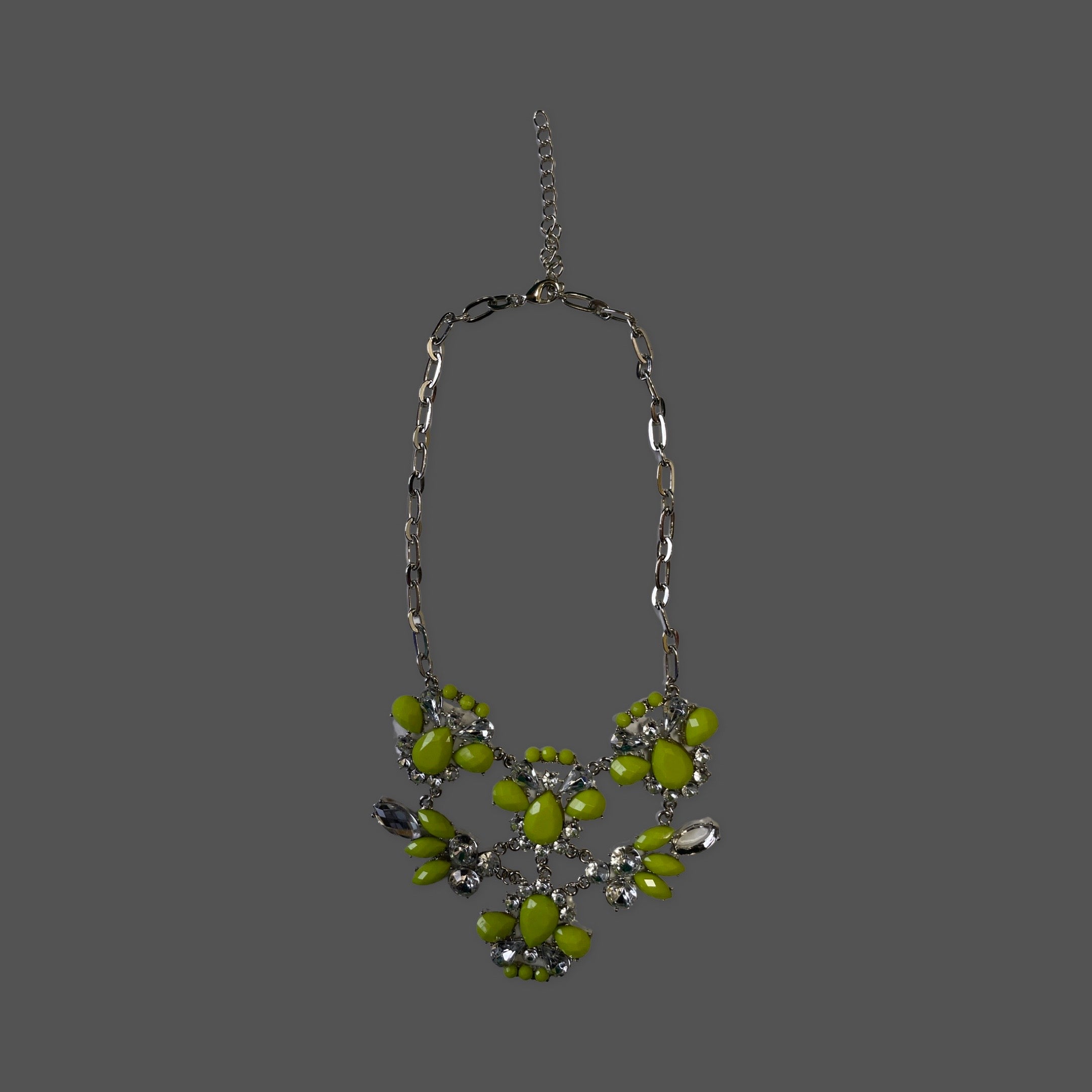 GOAH Green and Silver studded womens necklace