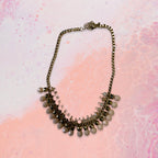 GOAH Cream Studded Gold plated womens necklace