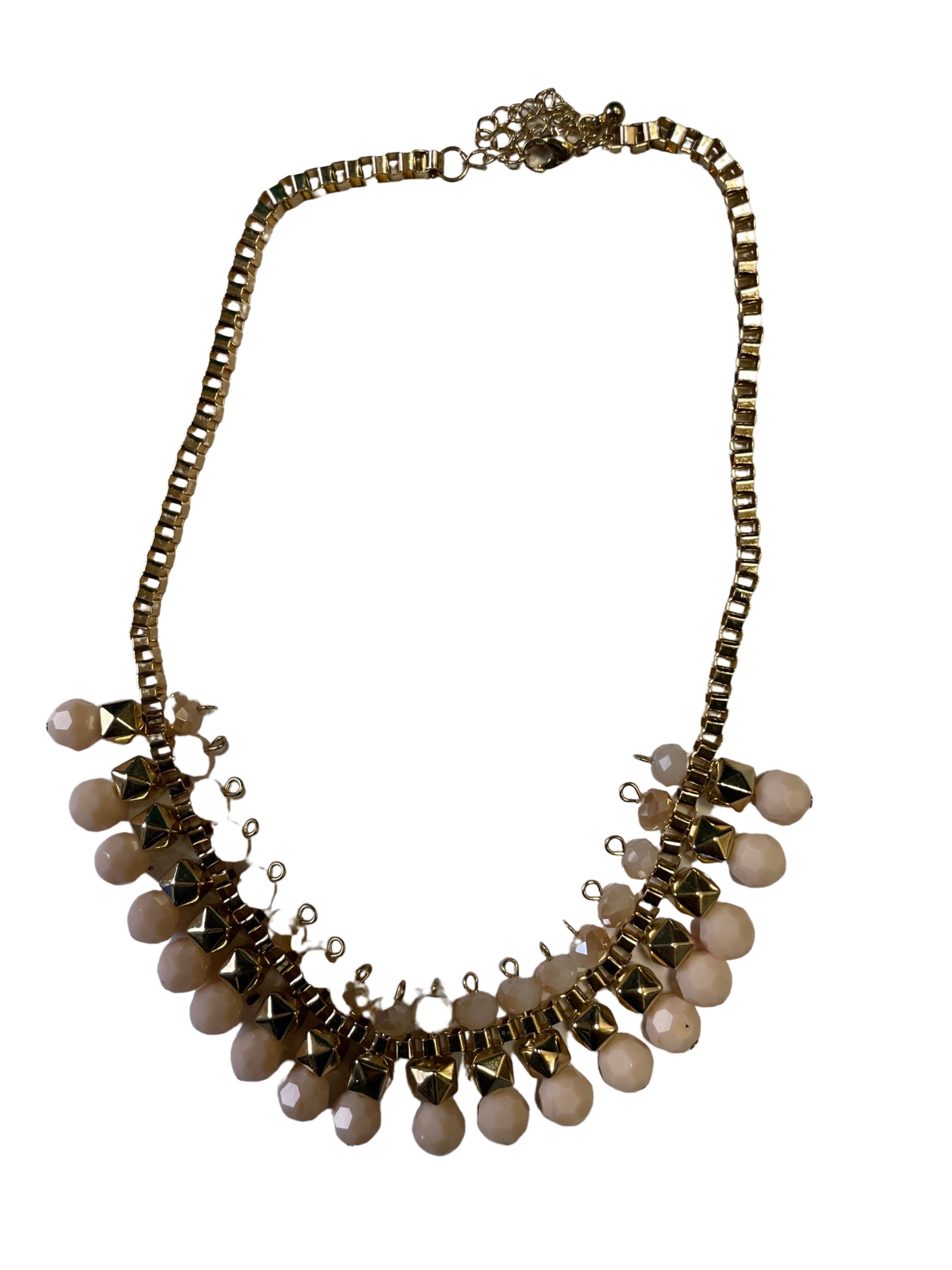 GOAH Cream Studded Gold plated womens necklace