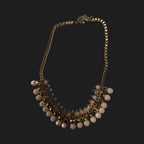 GOAH Cream Studded Gold plated womens necklace