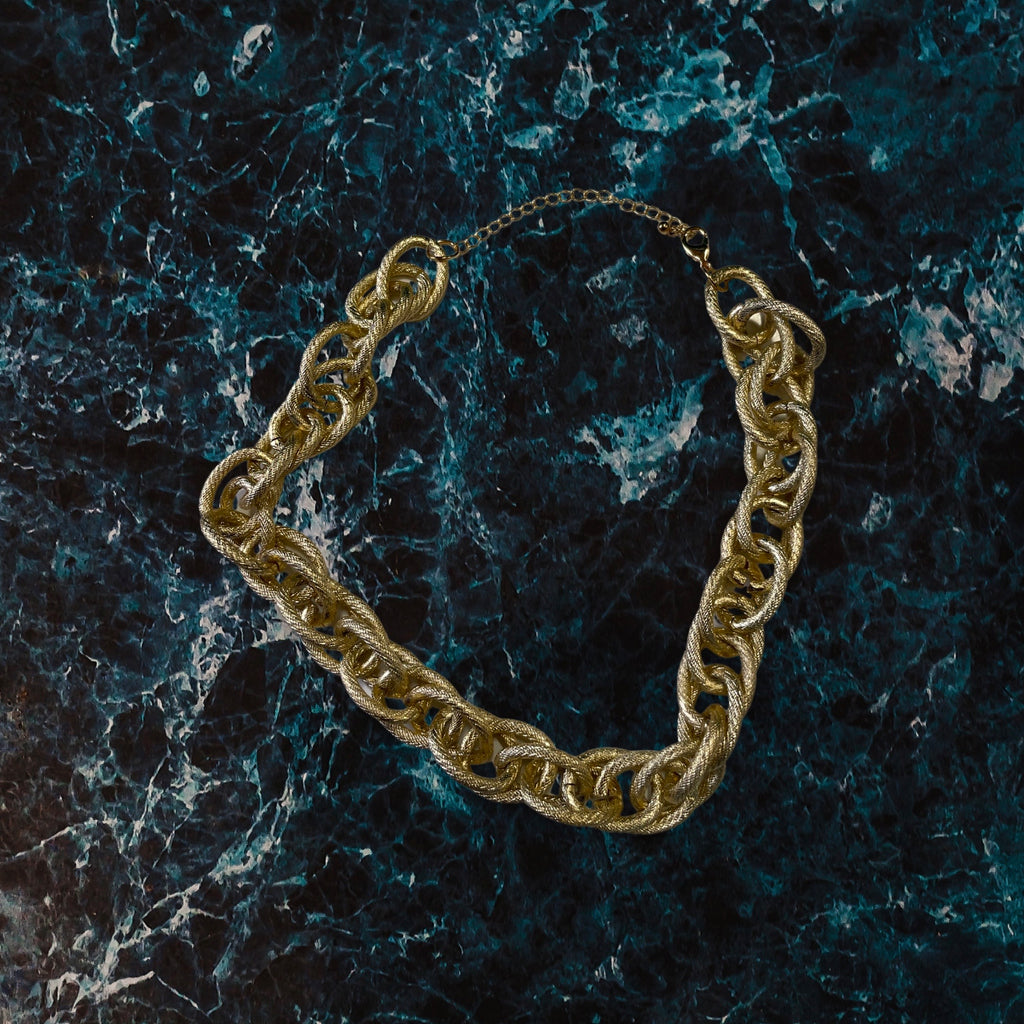 GOAH Gold plated interlocking womens necklace