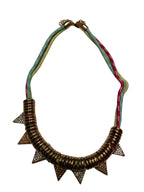 GOAH Multi color thread Gold plated women's necklace