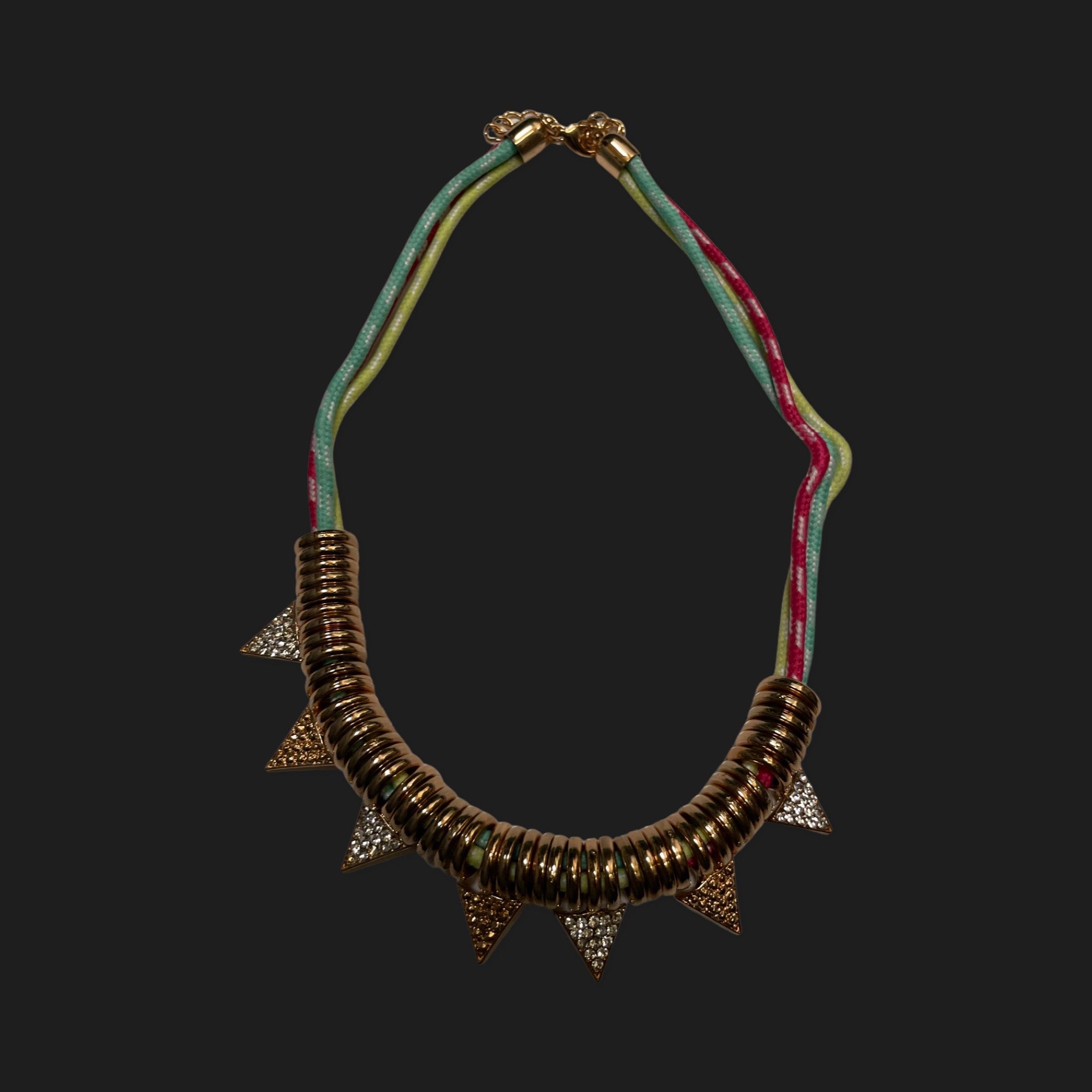 GOAH Multi color thread Gold plated women's necklace