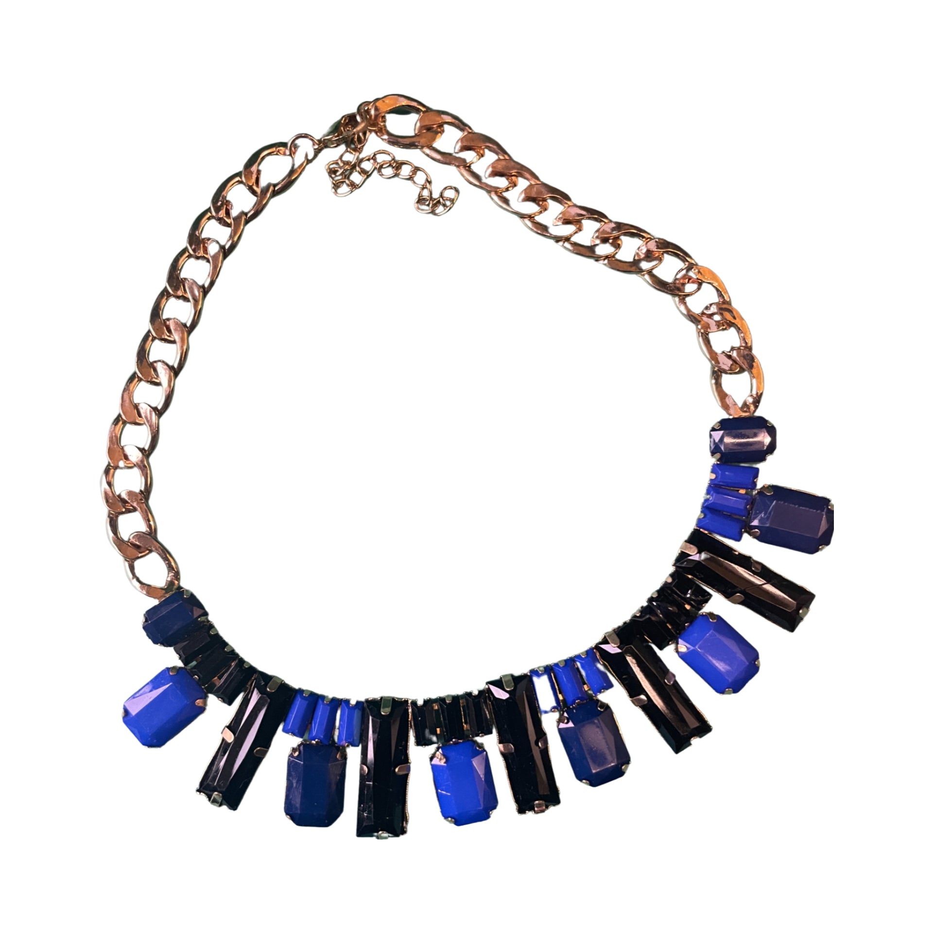 GOAH Gold plated women necklace with blue pendant