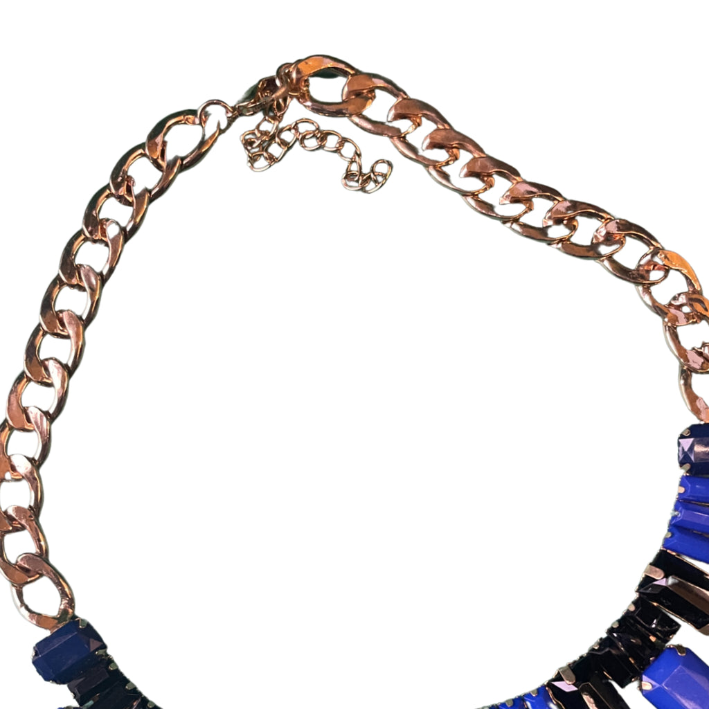 GOAH Gold plated women necklace with blue pendant