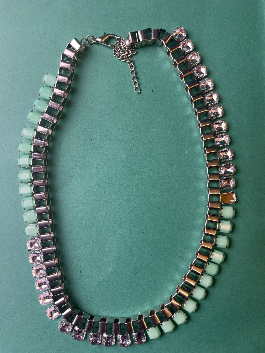 GOAH Silver plated women's necklace with skyblue and silver pendant