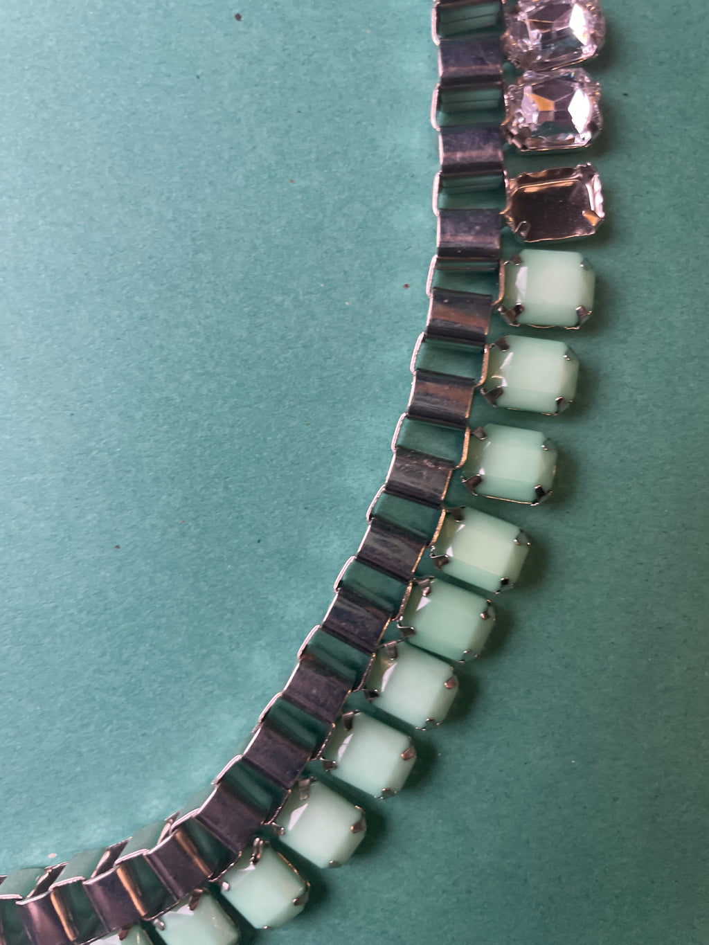 GOAH Silver plated women's necklace with skyblue and silver pendant